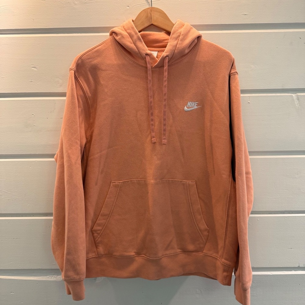 Nike Sportswear Hoodie Sweater Women Size L Pink Hooded Swoosh Logo Activewear - Picture 2 of 9